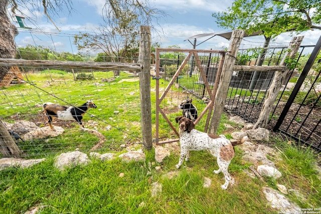 view of yard with fence