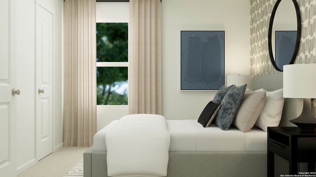 bedroom with carpet