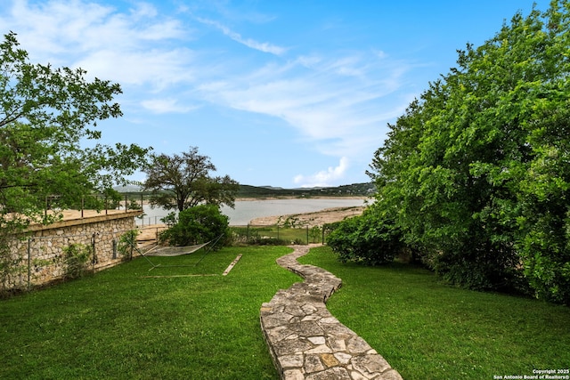 view of yard with fence