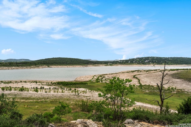 view of water feature with a mountain view
