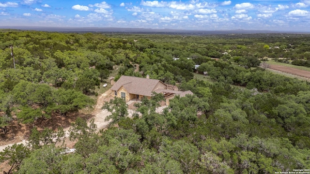 drone / aerial view with a forest view