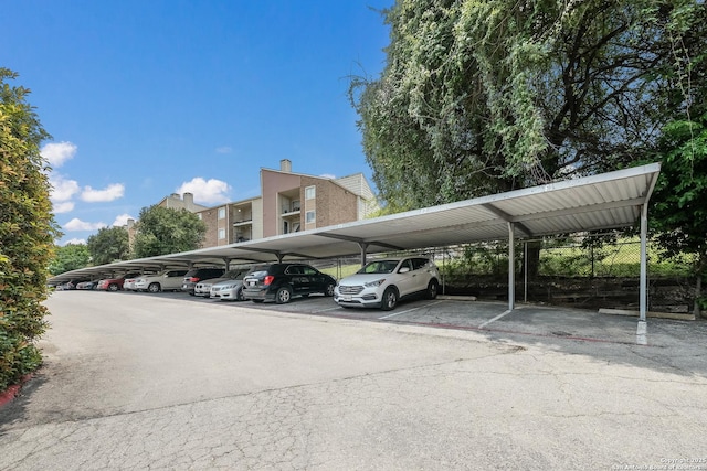 view of covered parking lot