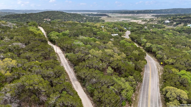 bird's eye view featuring a view of trees