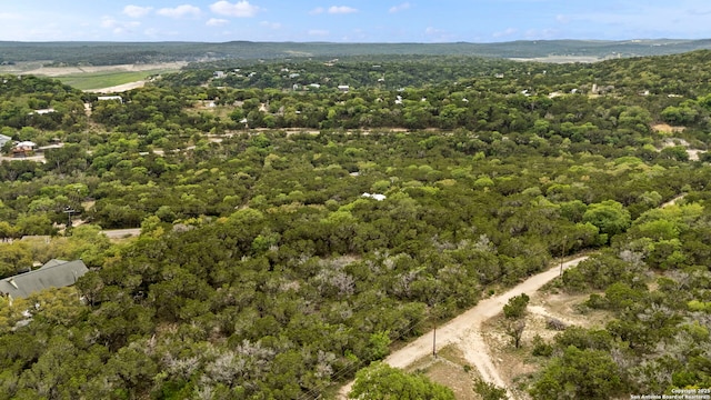 birds eye view of property with a view of trees