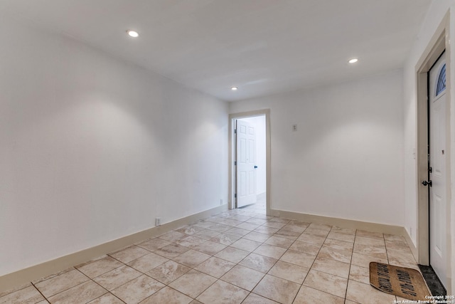 507 Lovera, San Antonio, TX 78212 - unfurnished room featuring light tile patterned floors, recessed lighting, and baseboards