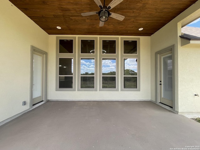 view of patio / terrace featuring ceiling fan