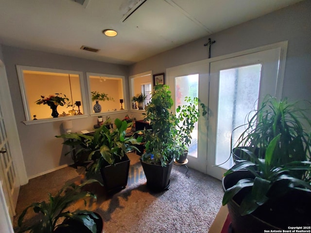 interior space with carpet and plenty of natural light