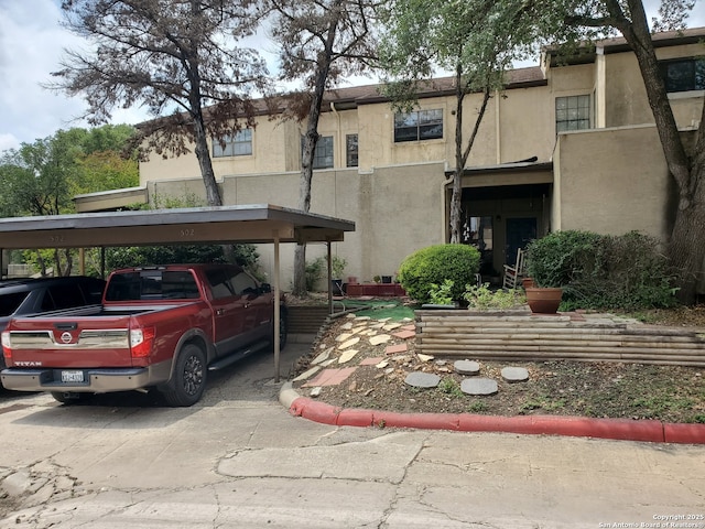 view of covered parking lot