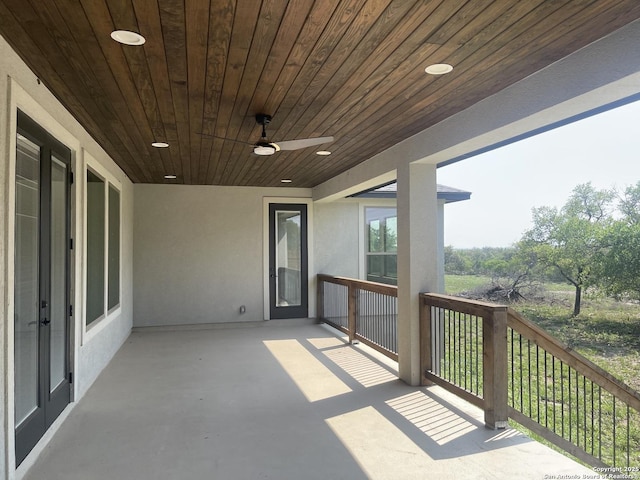 view of patio / terrace with a ceiling fan