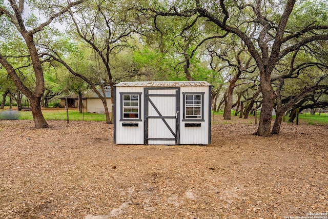 view of shed