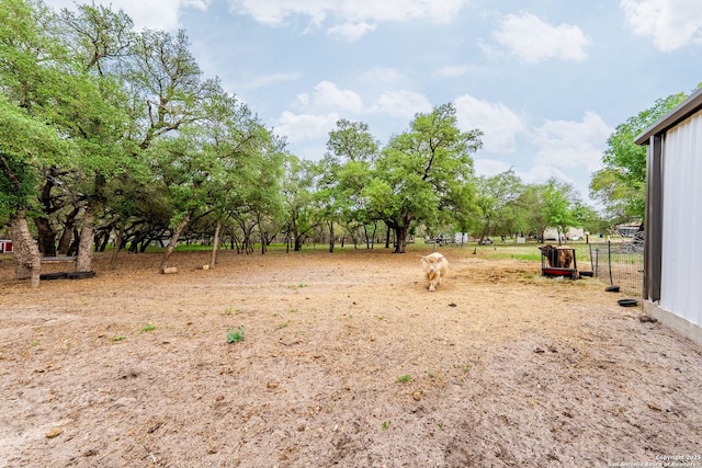 view of yard with a rural view