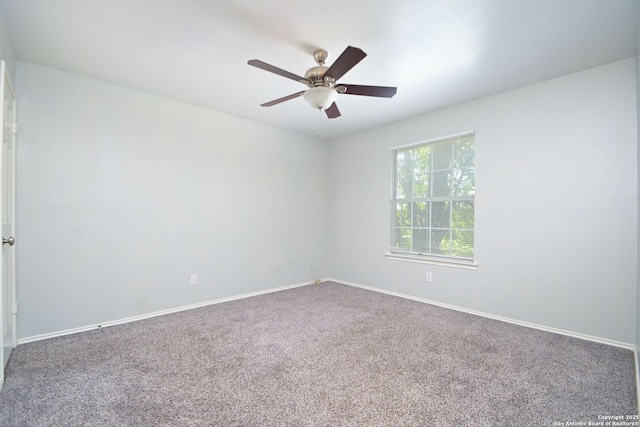 6530 Lochglen, San Antonio, TX 78240 - empty room with baseboards, a ceiling fan, and carpet flooring