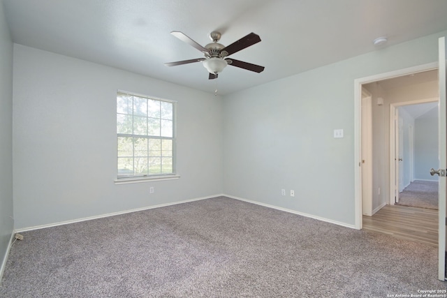 6530 Lochglen, San Antonio, TX 78240 - spare room with a ceiling fan, carpet, and baseboards