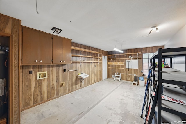 storage room with a garage