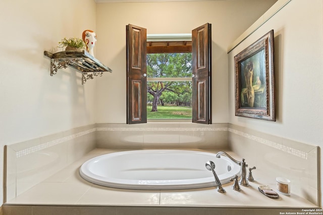 full bath featuring a garden tub