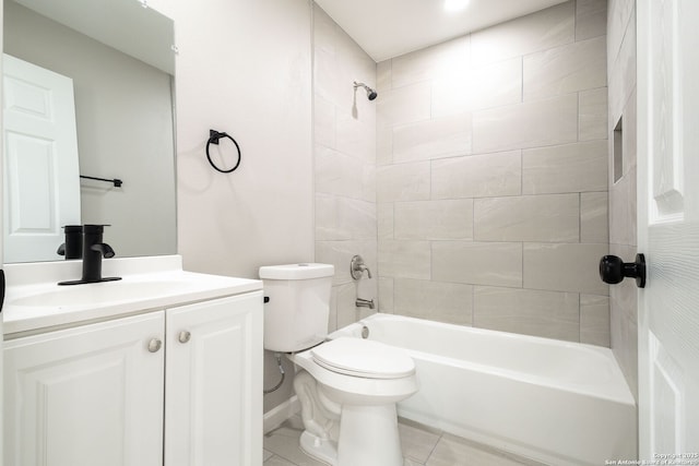 908 Plum, Floresville, TX 78114 - bathroom with vanity, tile patterned floors, shower / bath combination, toilet, and baseboards