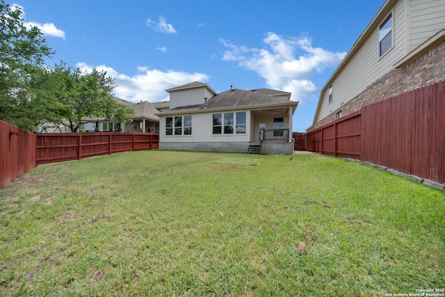 12739 Gruene Pass, San Antonio, TX 78253 - back of property with a fenced backyard and a lawn