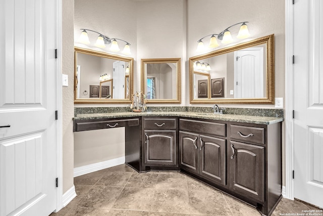 bathroom with vanity and baseboards