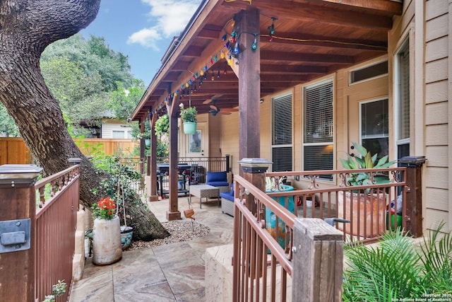 view of patio / terrace with fence