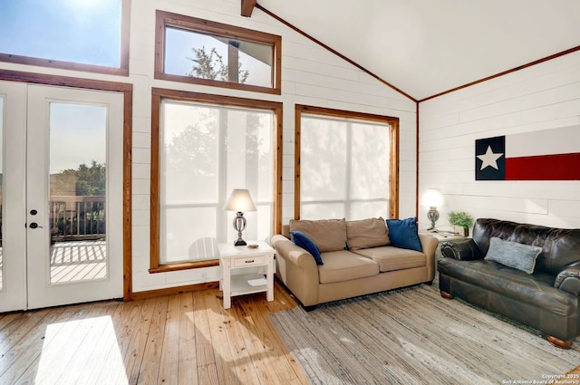 sunroom featuring french doors