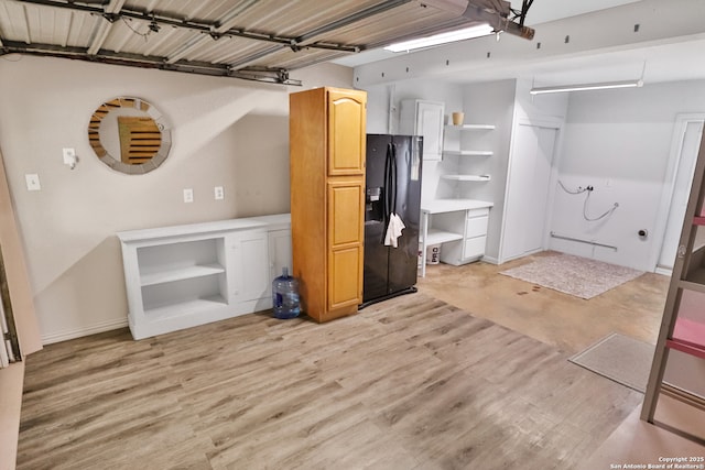 interior space featuring black fridge