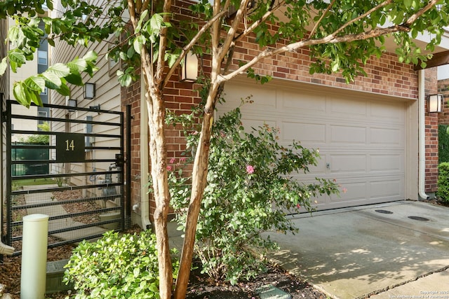exterior space featuring brick siding