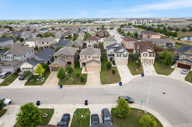 aerial view with a residential view