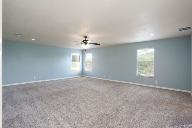 6819 Liberty Stone, San Antonio, TX 78244 - carpeted empty room featuring baseboards, a ceiling fan, and recessed lighting
