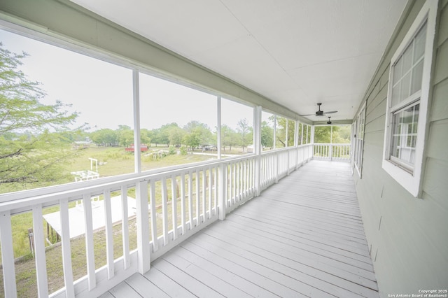 deck featuring ceiling fan