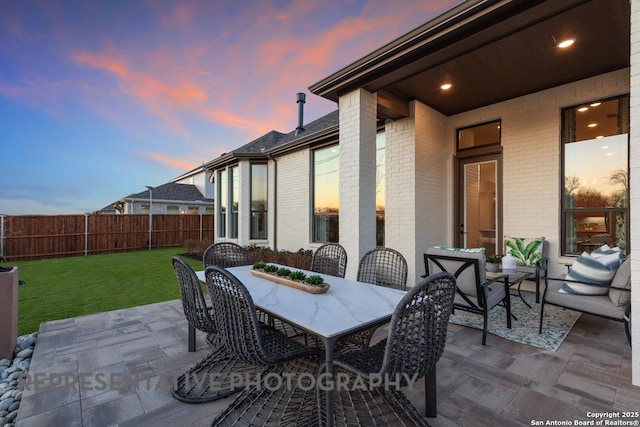 349 Hulda, New Braunfels, TX 78130 - view of patio / terrace featuring fence and outdoor dining space