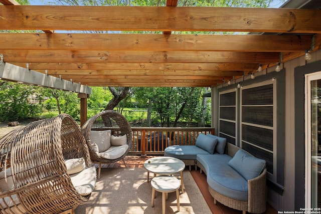 exterior space with an outdoor living space