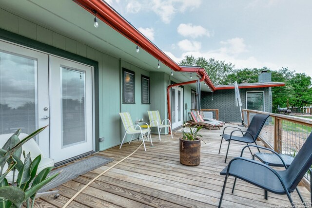 deck featuring french doors