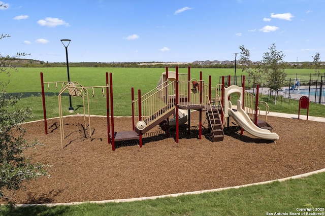 communal playground with fence
