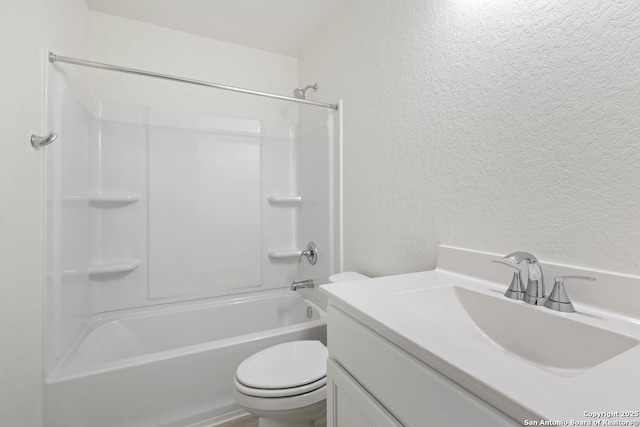 4770 Pico Pico St, San Antonio, TX 78222 - bathroom featuring a textured wall, toilet, and vanity