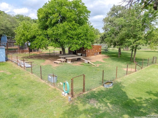 view of yard featuring fence