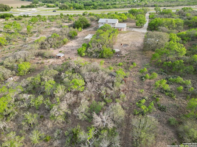 aerial view with a rural view
