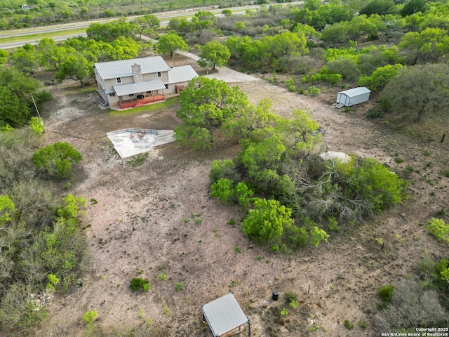 drone / aerial view featuring a rural view