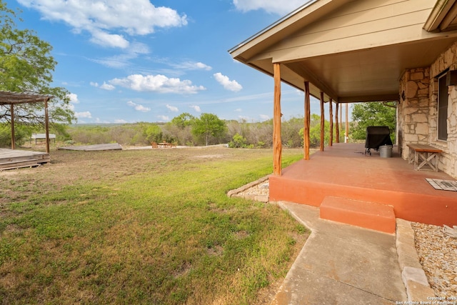 view of yard featuring a patio area