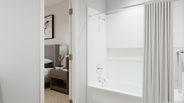 full bathroom with shower / washtub combination