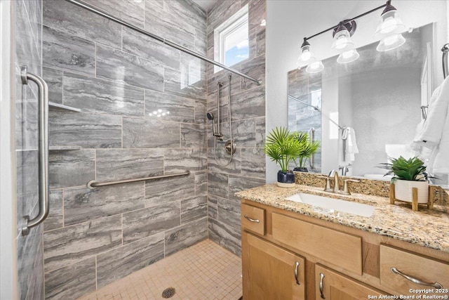 1547 Moon Vw, New Braunfels, TX 78132 - full bathroom with vanity and a stall shower