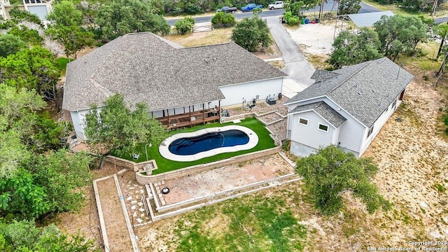 1547 Moon Vw, New Braunfels, TX 78132 - aerial view of property and surrounding area with a pool