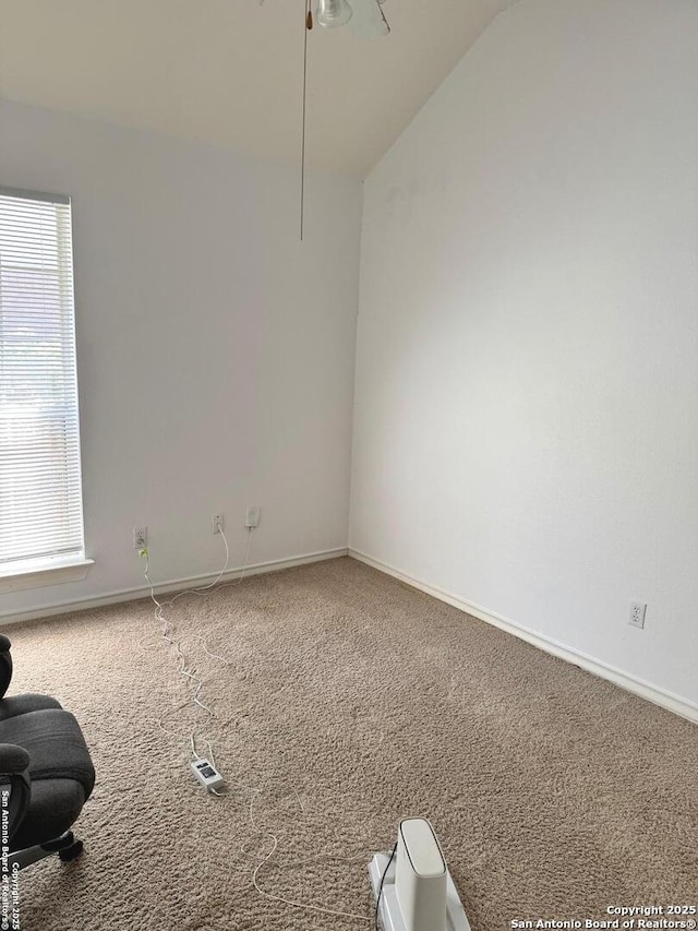 607 Dover Ln, Round Rock, TX 78664 - carpeted spare room featuring vaulted ceiling and baseboards