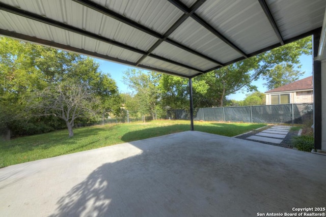 view of patio / terrace featuring fence