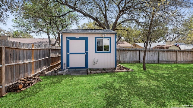 8422 Timber Crst, San Antonio, TX 78250 - view of shed with a fenced backyard
