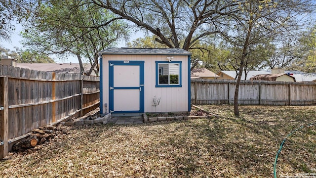 8422 Timber Crst, San Antonio, TX 78250 - view of shed with a fenced backyard
