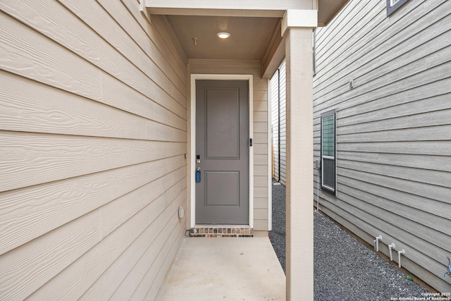 view of doorway to property