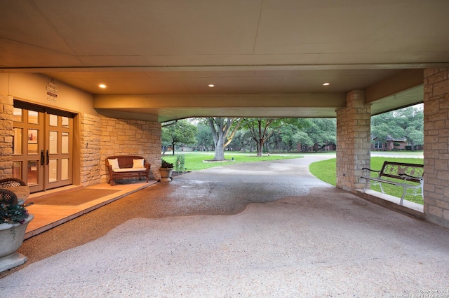 exterior space featuring french doors