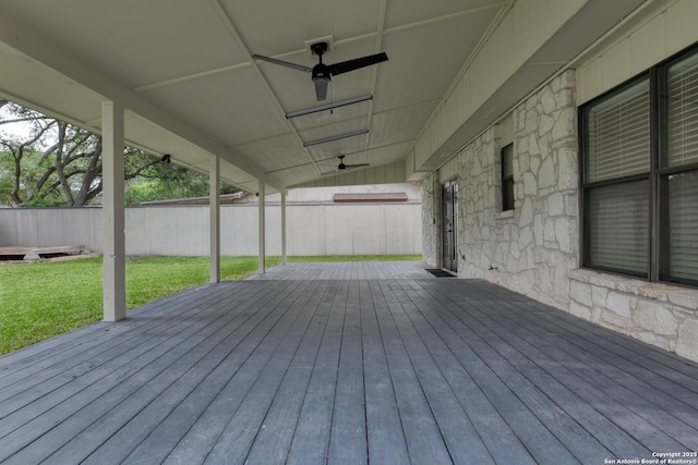 2215 Shady Rock Cir, San Antonio, TX 78231 - wooden terrace featuring ceiling fan