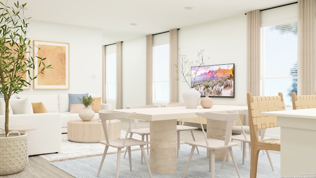 living area featuring wood finished floors