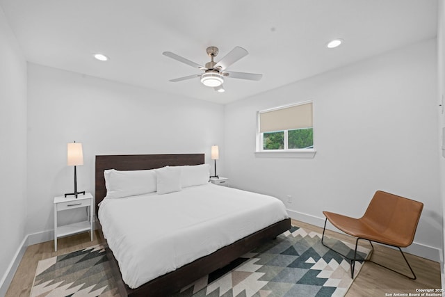 1880 Trail Pass Dr, Canyon Lake, TX 78133 - bedroom with baseboards, recessed lighting, and wood finished floors